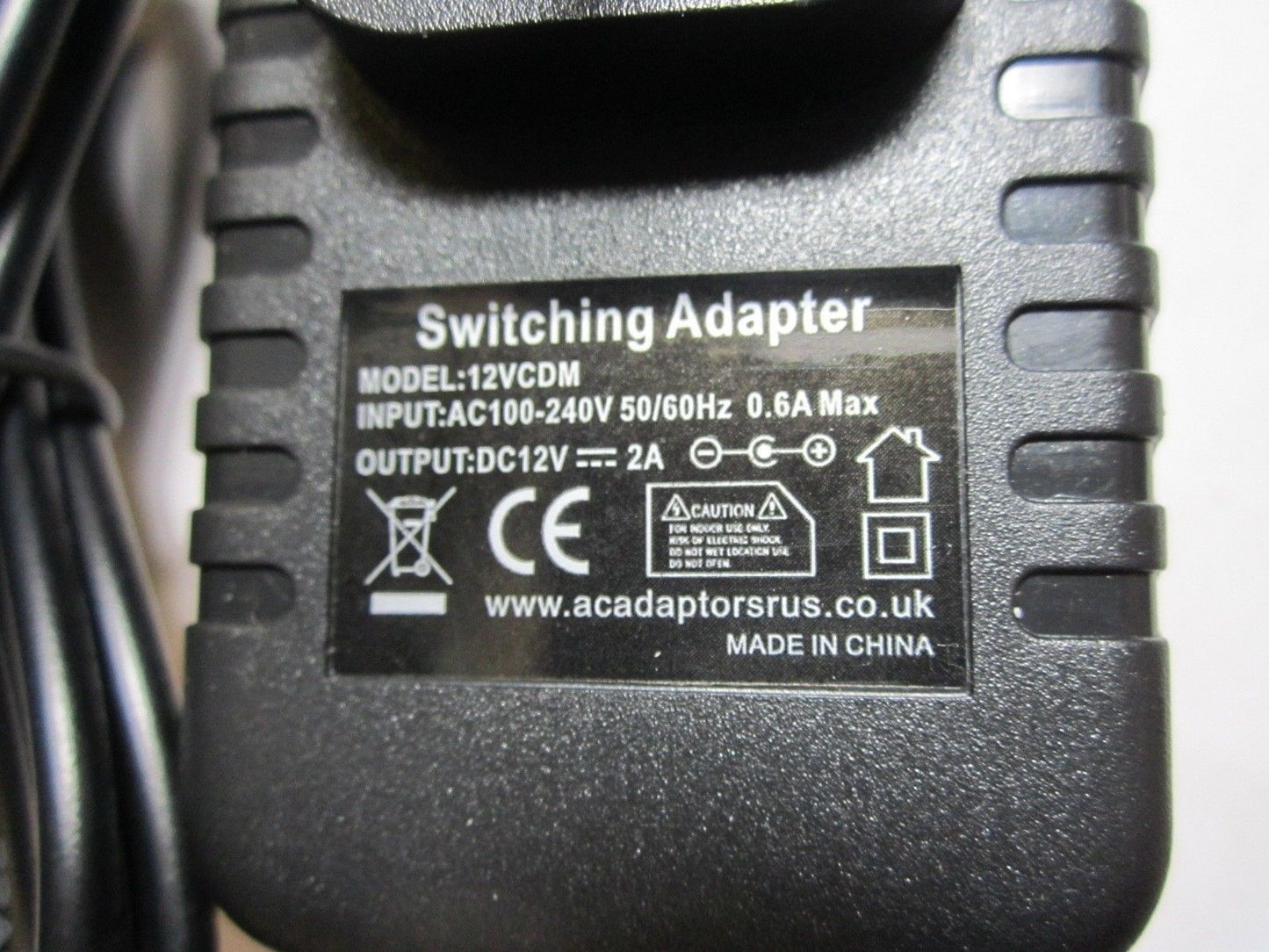 6.5M Long 12V 2A UK Mains AC-DC Switching Adaptor Power Supply 5.0mm x 3.3mm