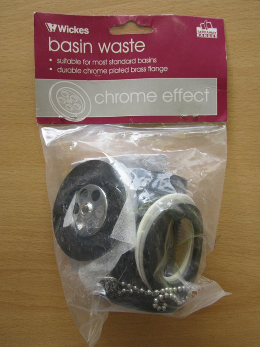 Genuine Wickes Chrome Effect Basin Waste Assembly for Standard Basin