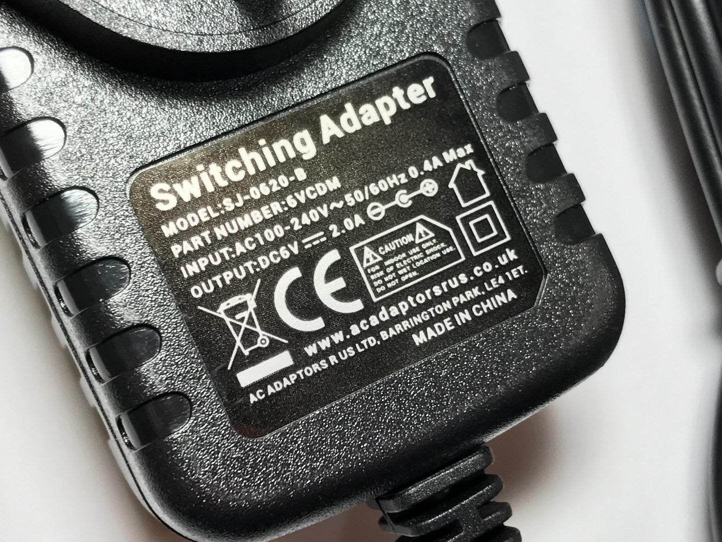 6V AC-DC Adaptor Power Supply with 3.0mm x 1.1mm Connector