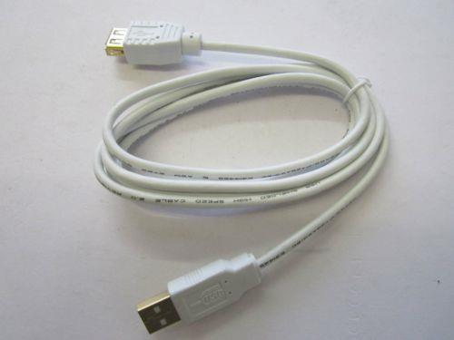1.8M USB 2.0 A Male to A Female White Extension with Gold Plated Connection