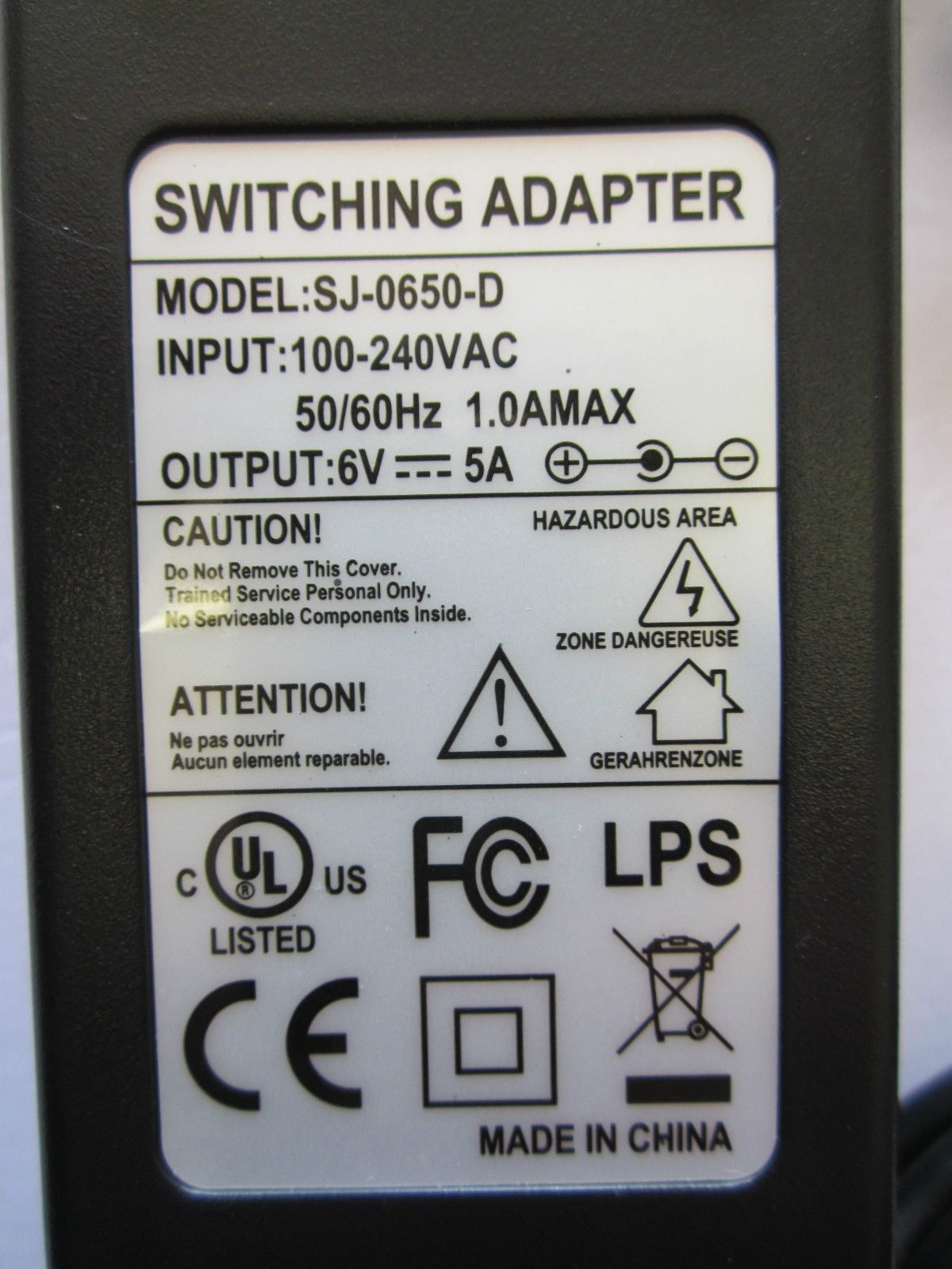 UK Plug 6V 5A 5000mA AC-DC Switching Adaptor Power Supply PSU 4mm x 1.7mm 4x1.7