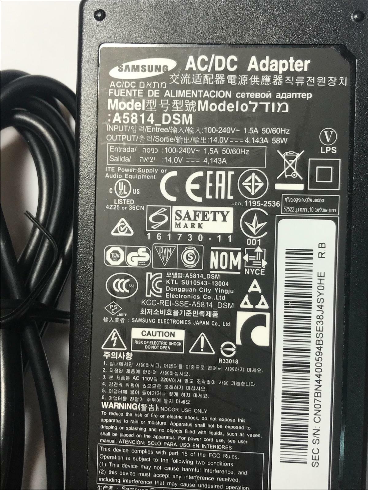14.0V 4.143A 14V AC-DC Switching Adaptor Power Supply 5.5mm x 2.1mm