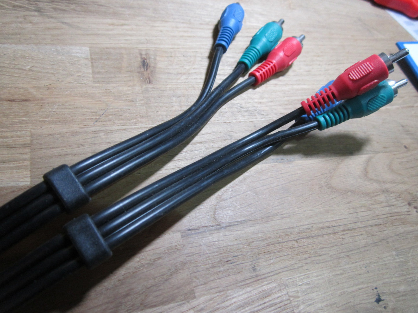 Red/Green/Blue 3 RCA Double Ended Male Connect Lead RGB Twin Dual Sided