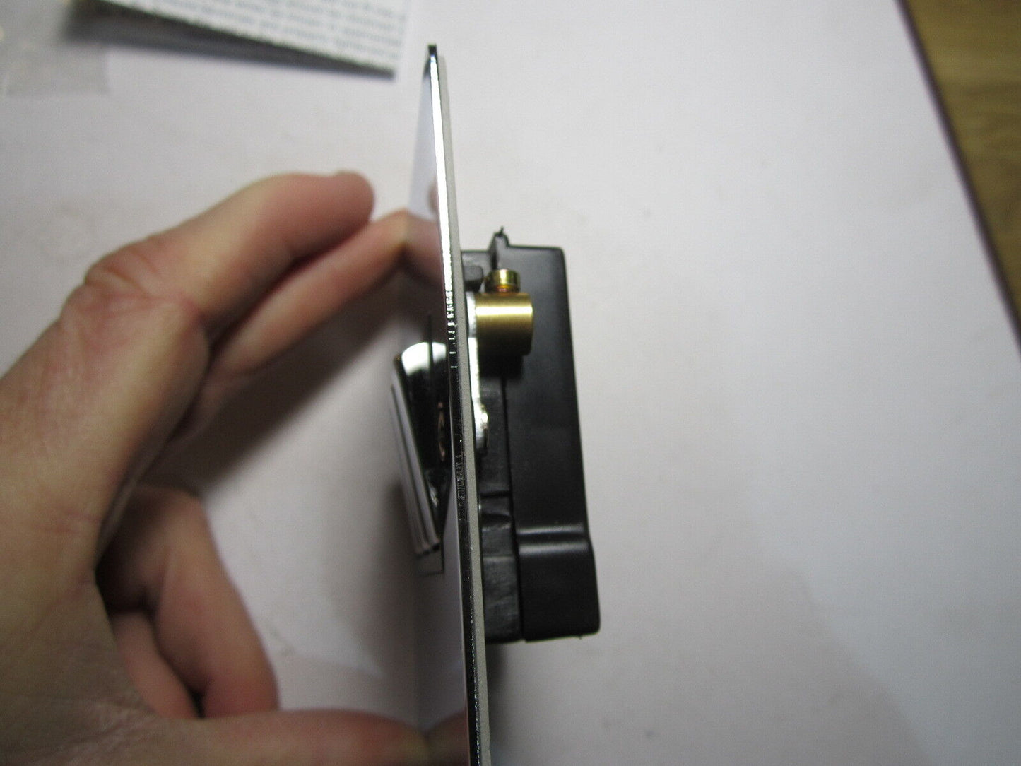 Volex 3 Gang 2 Way Lightswitch 10AX Black Interior Polished Chrome Flat Plate