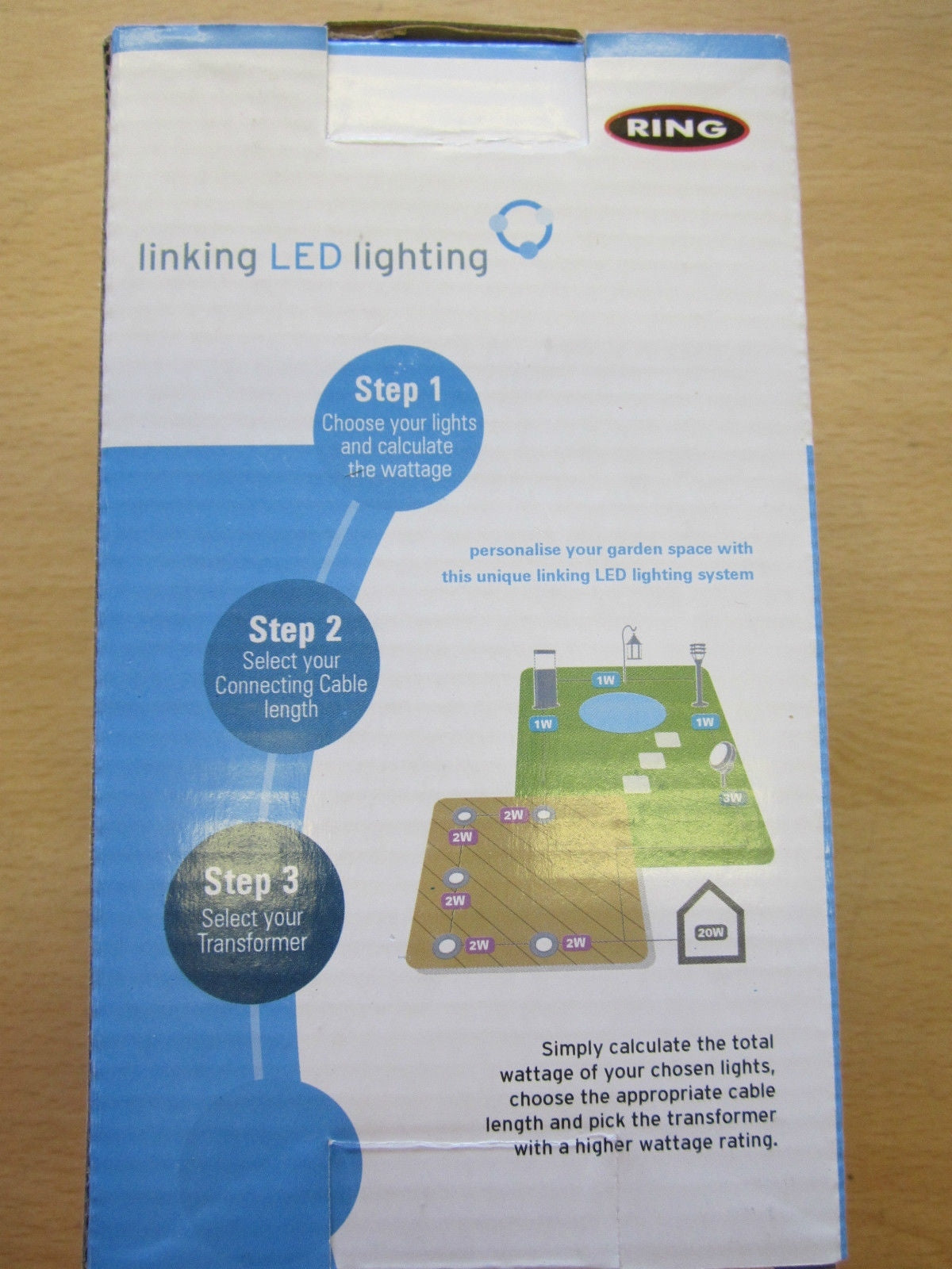 50xBlue 5.9m Bouff 12V 3W LED String Light for LED Garden RING Linking Lighting