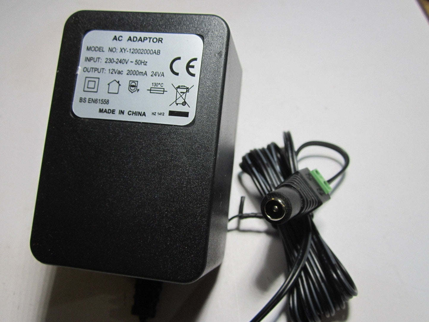 UK Replacement for 12V AC 1700mA Max 20.4VA Power Supply Model YMA-1201700 IP20