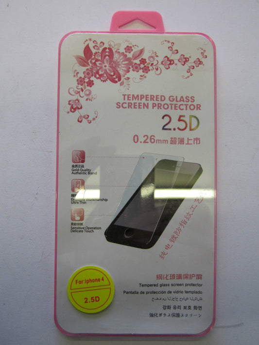 Top Quality 2.5D 0.26mm Tempered Glass Screen Protector for Apple Iphone 4 4S