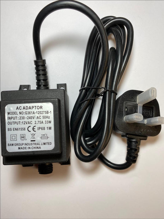 Replacement for 12V ~ 2500mA 30VA MINGAN AC Adaptor Transformer MAO-BS-1202500