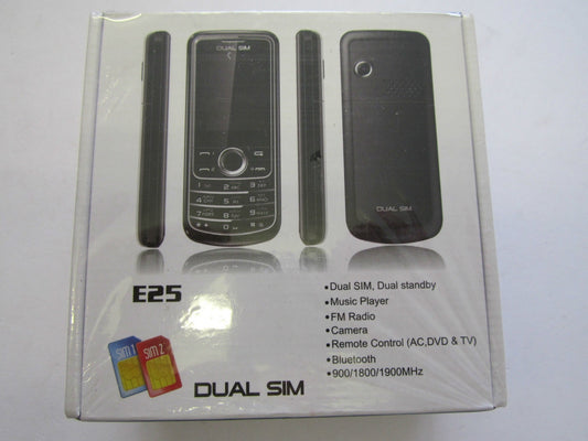 CHEAPEST NEW DUAL SIM UNLOCKED MOBILE PHONE E25 - CAMERA/VIDEO/MP3/BLUETOOTH