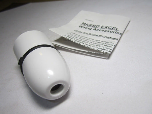 White MARBO Lampholder with Cordgrip C0050 T2 Rated Max 100W Light Fitting