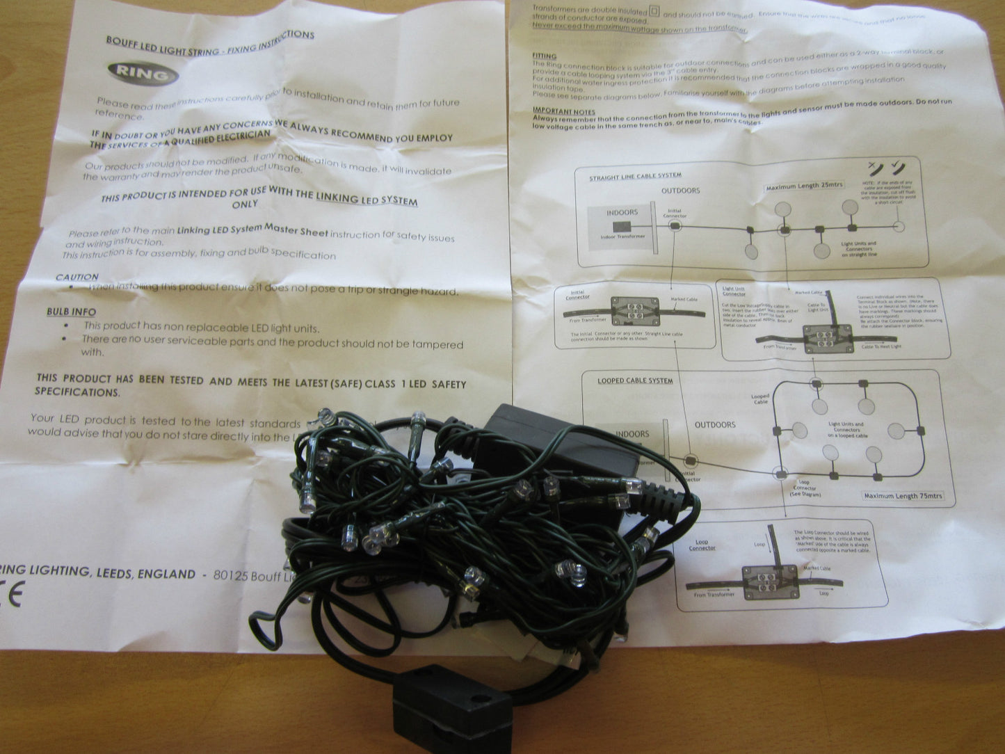 5.9m Bouff 12V 3W 50xBlue LED String Light for Garden RING Linking LED Lighting