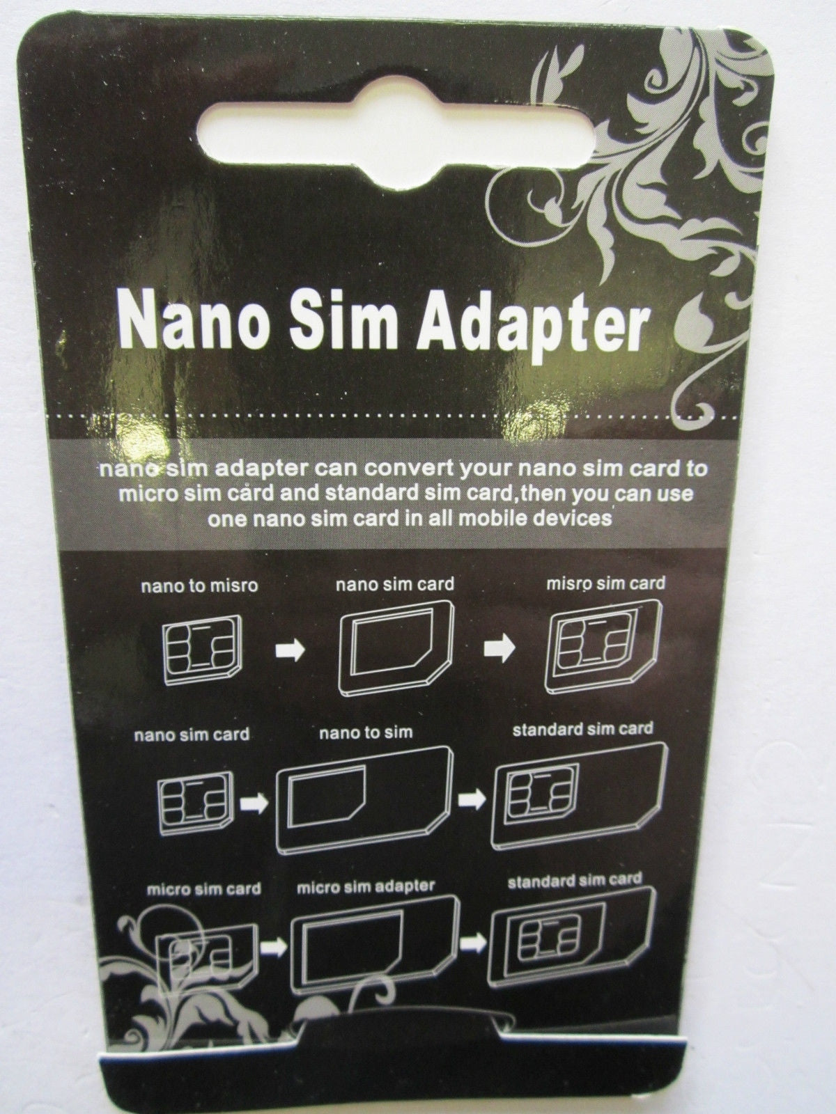 Micro + Nano Sim Card Adaptor Conversion Kit for Apple Iphone 4 /4S /5 /5S /6