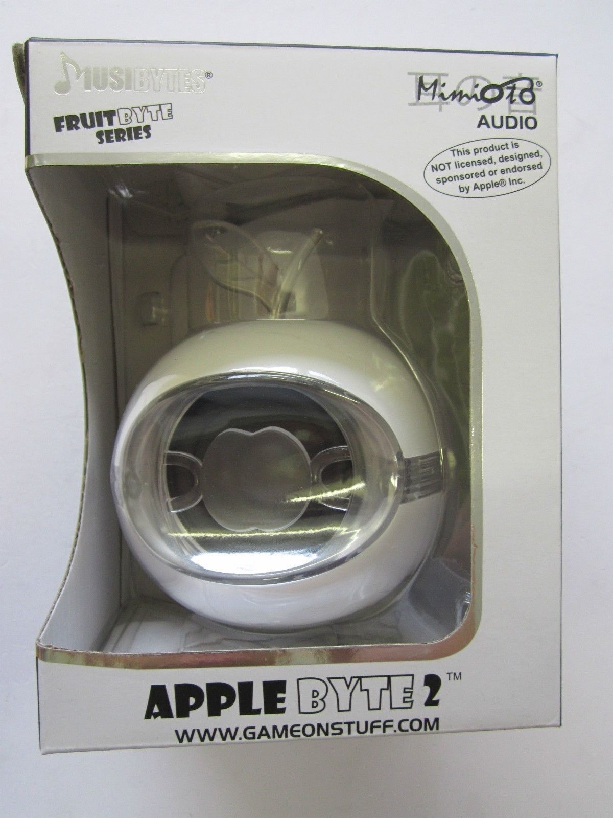 White AppleByte2 Plug & Play Mini Sized Loudspeaker Mega Speaker for MP3 Player