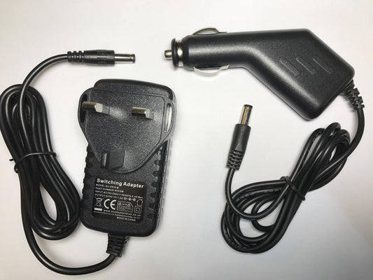 Vtech V.Smile VSmile Motion Active Learning System 9V AC Adaptor + Car Charger