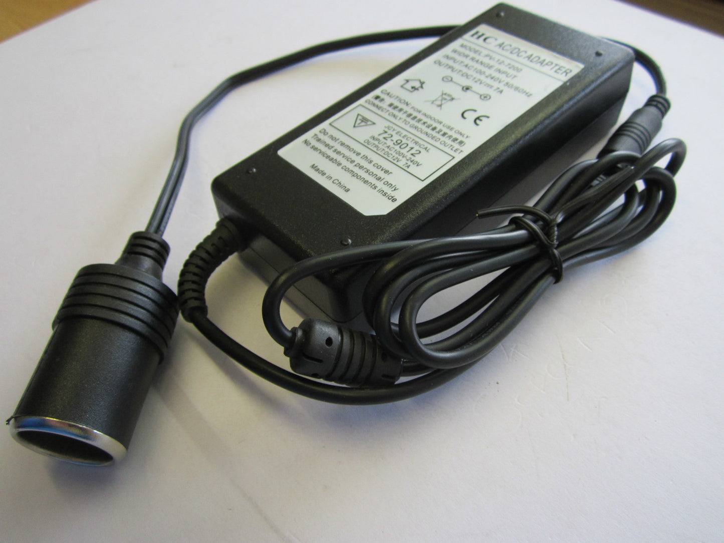 240V Mains to 12V DC Cigarette Lighter Voltage Converter Power Adapter 7A (84W)