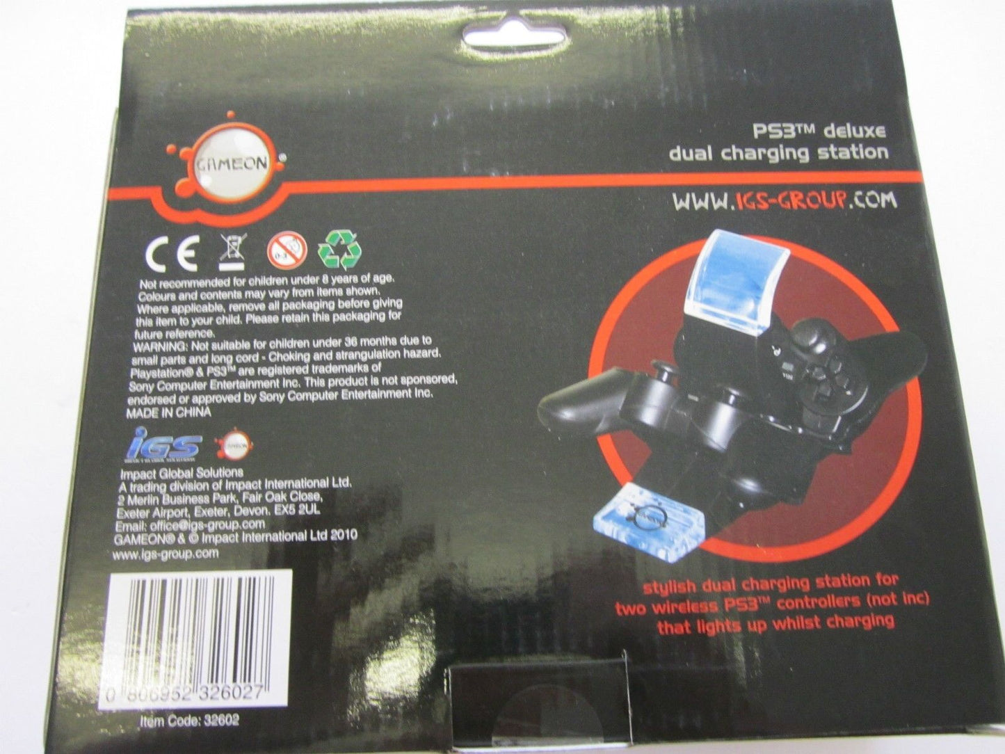 GameOn PS3 Stylish Deluxe Dual Charging Station for Two Wireless Controllers