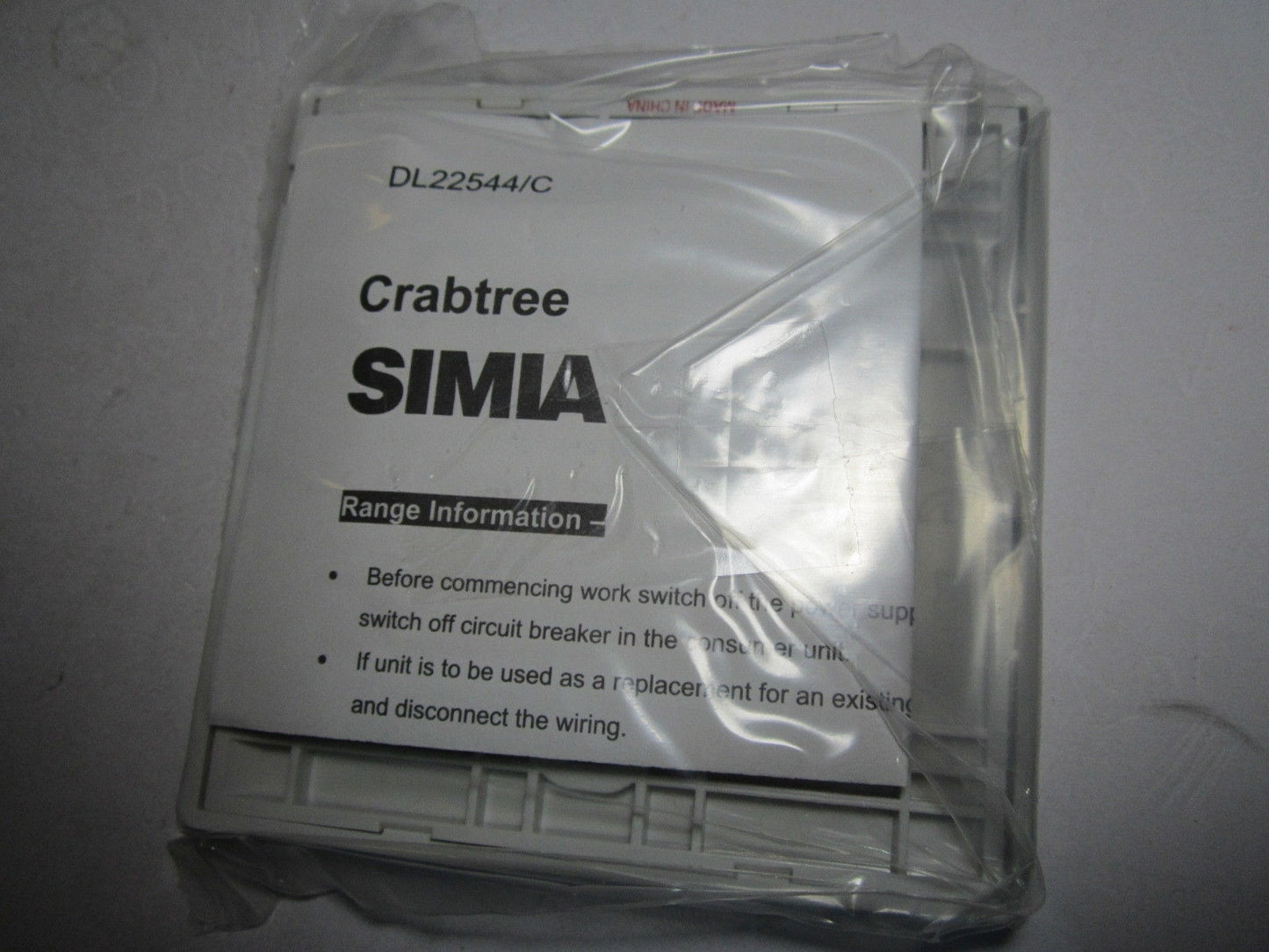 Crabtree ET091 1 Module Communication Plate White DL22544/C