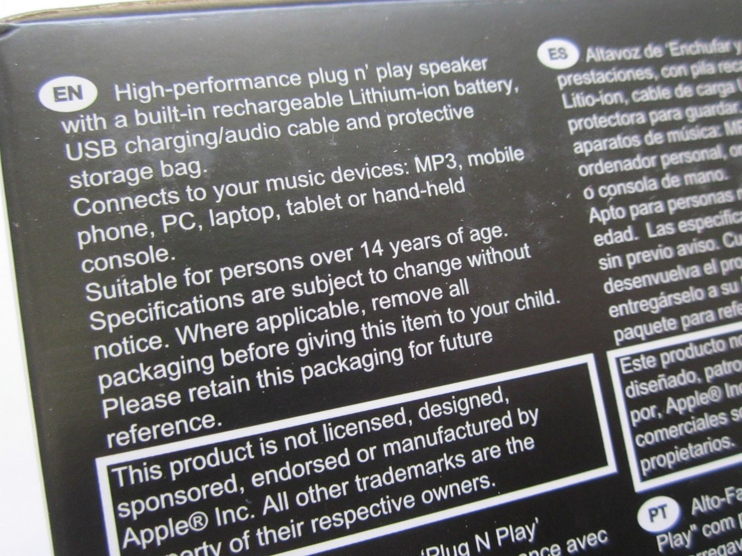 White AppleByte2 Plug & Play Mini Sized Loudspeaker Mega Speaker for MP3 Player