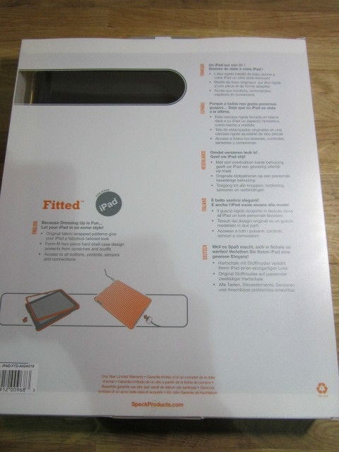 Checked 1st Generation Apple iPad 1 Speck Fitted Fabric Wrapped Cover Case