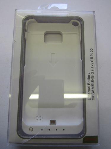 White 2200mAh External Battery Power Bank Case for Samsung Galaxy SII S2 I9100