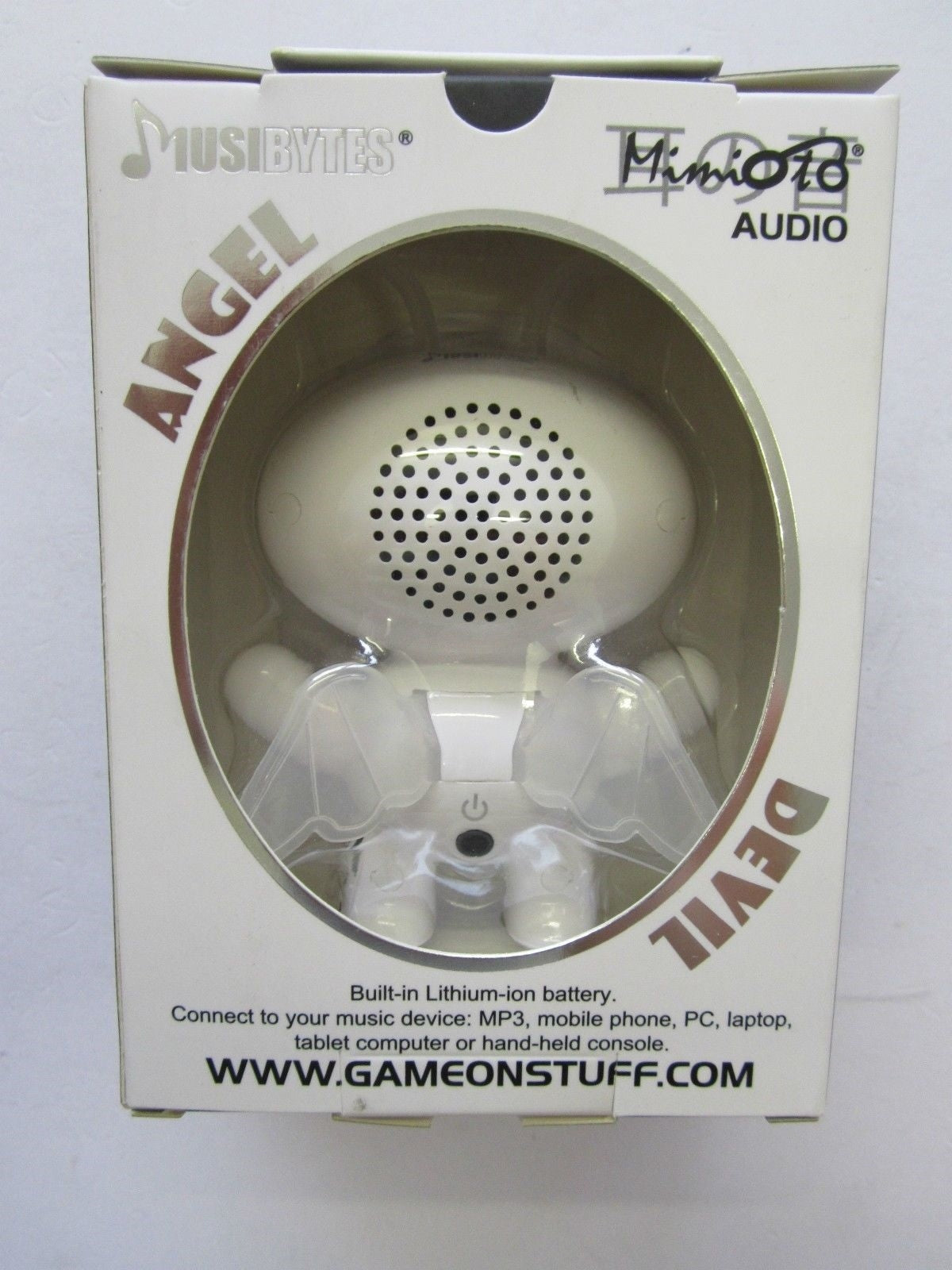 White Musibytes SpaceByte Mini Devil Angel Loud Speaker for MP3/Mobile Phone