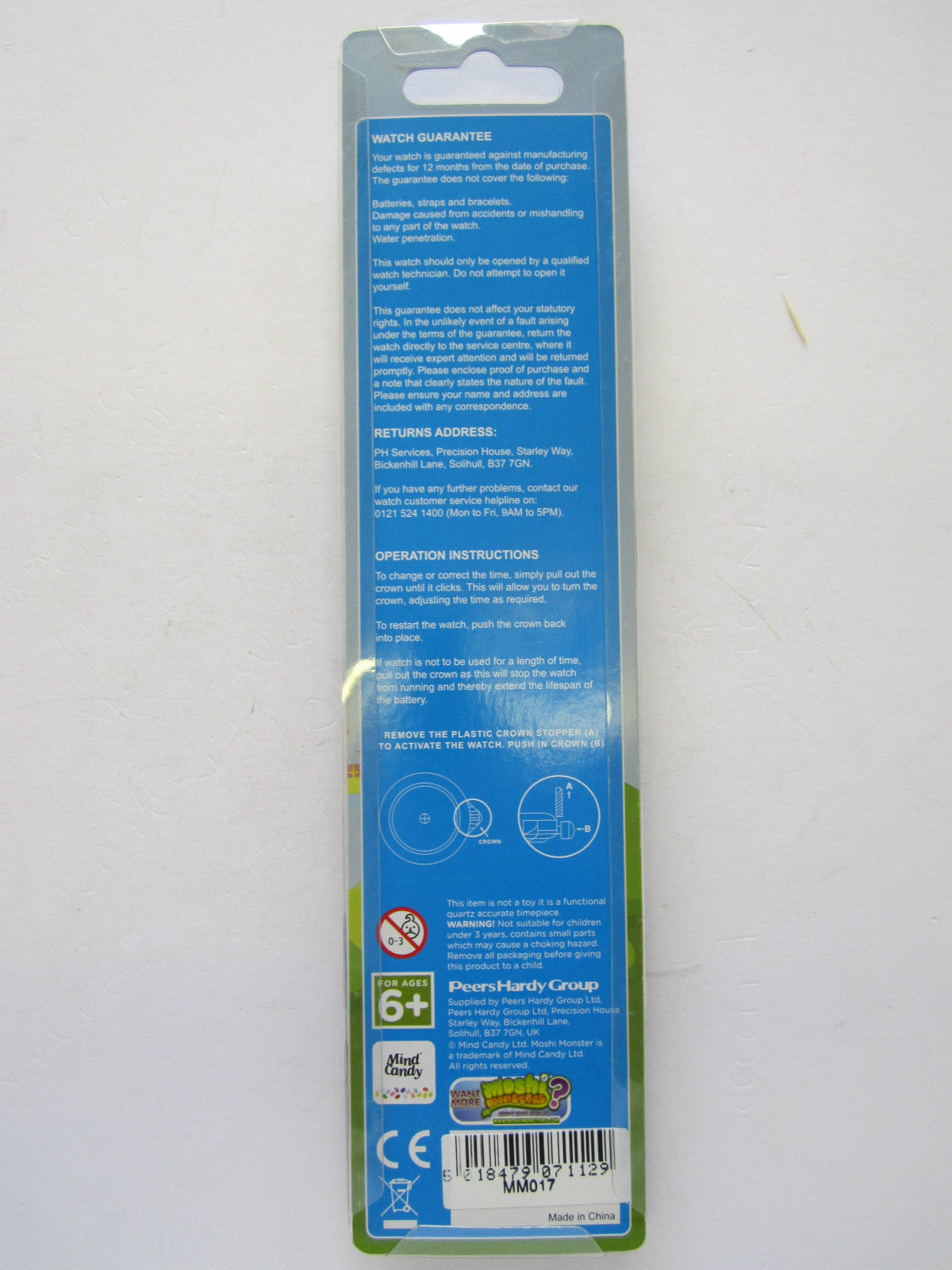 Original Small/Kids/Childs/Boys Blue Moshi Monsters MM017 Analogue Wrist Watch