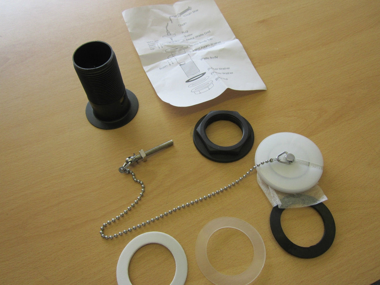 Genuine Wickes Chrome Effect Basin Waste Assembly for Standard Basin