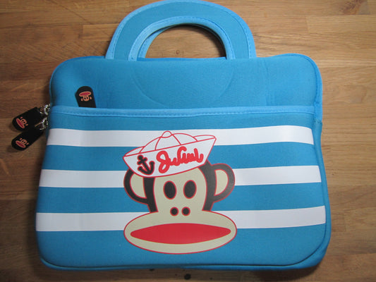 Blue 9.7" Tablet Ipad Soft Carry Case Bag with Handles Sailor / Monkey