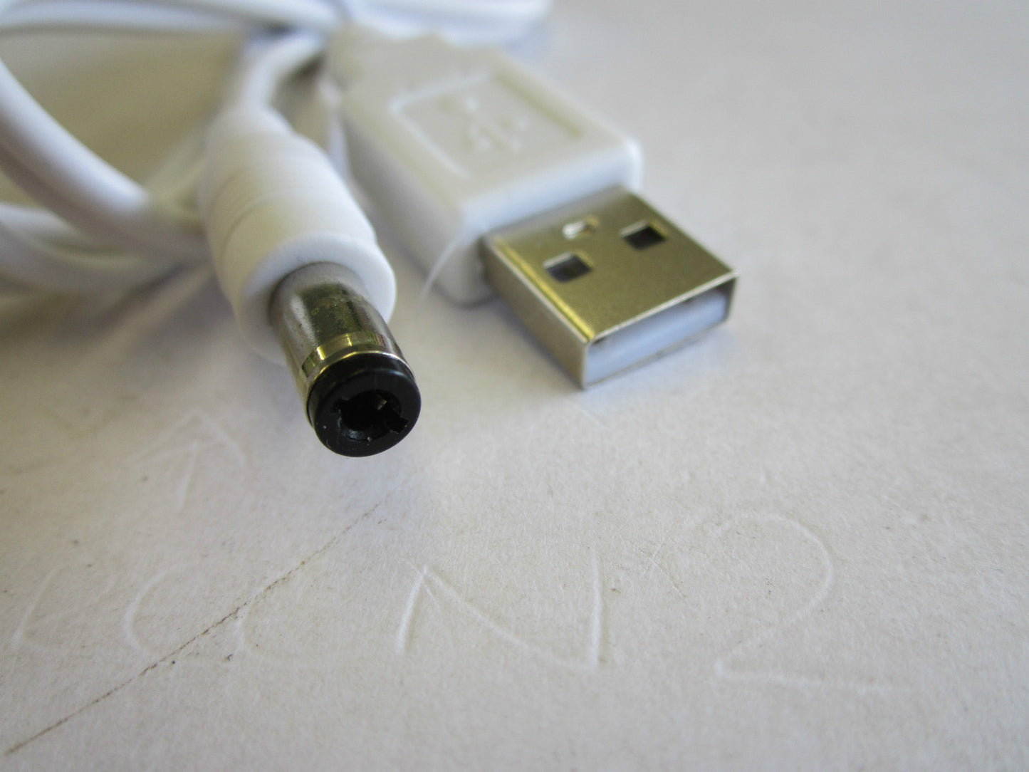 1.2M Long White USB Male to 5.5mm x 2.5mm/2.1mm 5.5x2.1/2.5 DC Connector