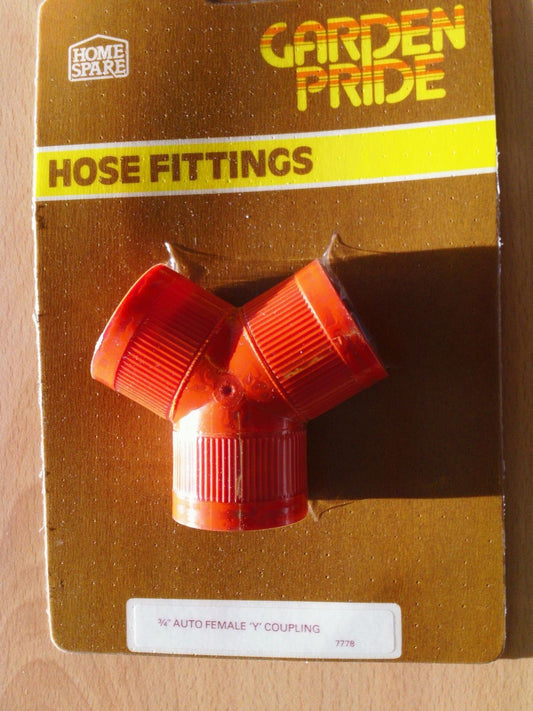 3/4" Auto Female Y Coupling Joint Hose Pipe Fitting Connector by Garden Pride