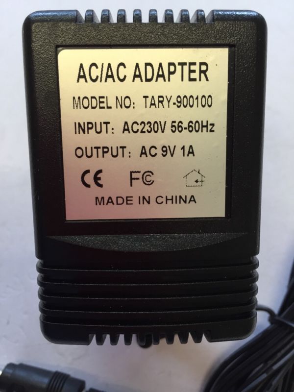9V 1A AC-AC Linear Power Supply Adaptor With 3.5mm Male Jack Tip