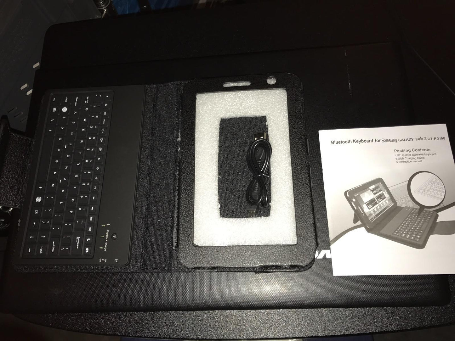 Bluetooth Keyboard Leather Folder Case for 7" Samsung Galaxy Tab 2 Tablet PC