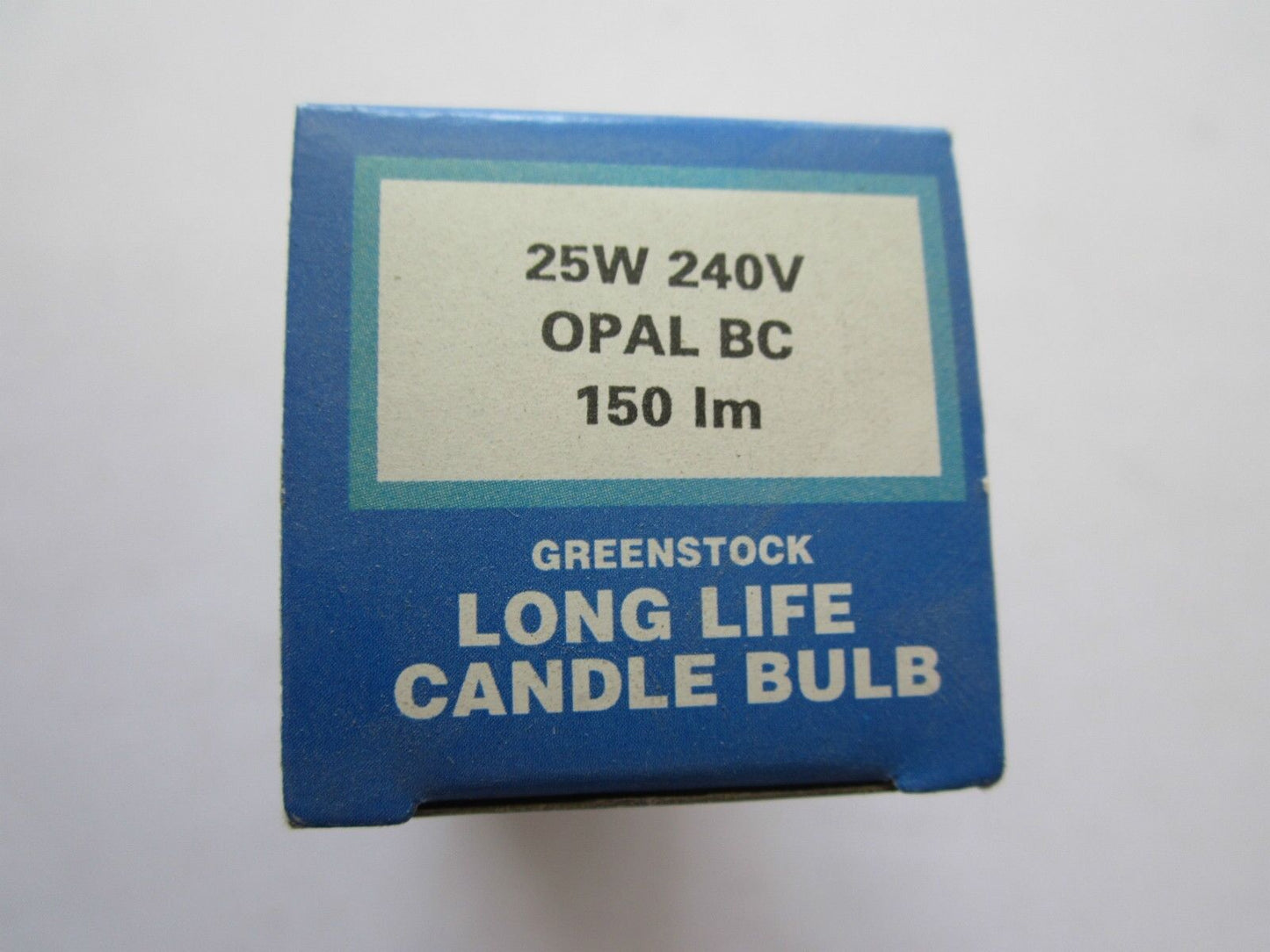 10 x GREENSTOCK 35mm 25W BC Plain Candle Light Bulb Opal 8000hr 150lm Long Life