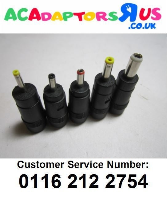 5 Push On DC Tips Convert 5.5mmx2.1mm to 2.5x0.8 3.0x1.1 3.5x1.3 4x1.7 5.5x2.5