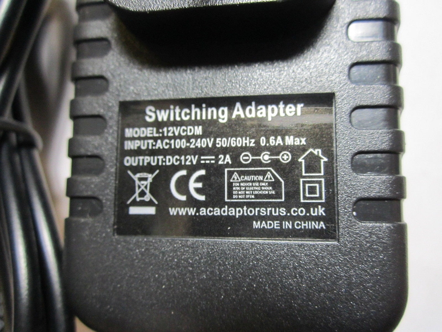 6.5M Long 12V 2A UK Mains AC-DC Switch Mode Adapter Power Supply 5.0mm x 3.3mm
