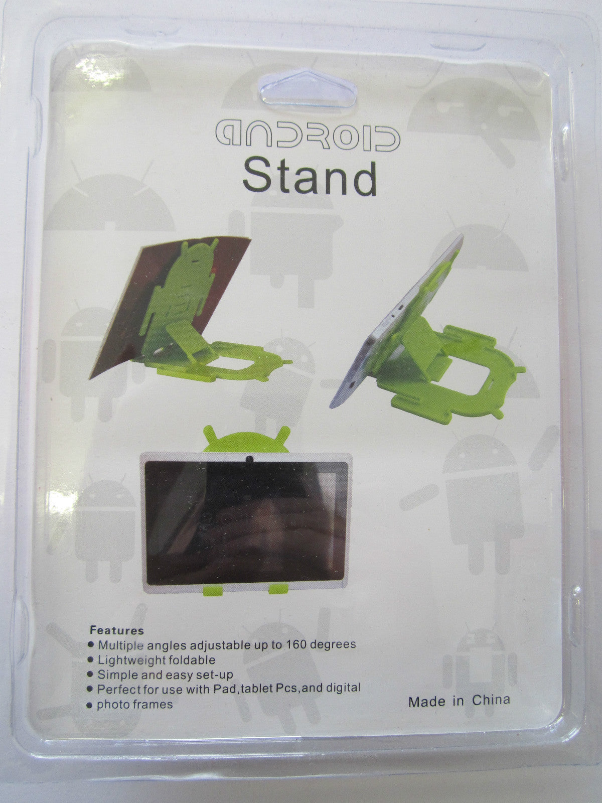 Purple Android Robot Man Multi Angle Stand Cradle for Prestigio Multipad