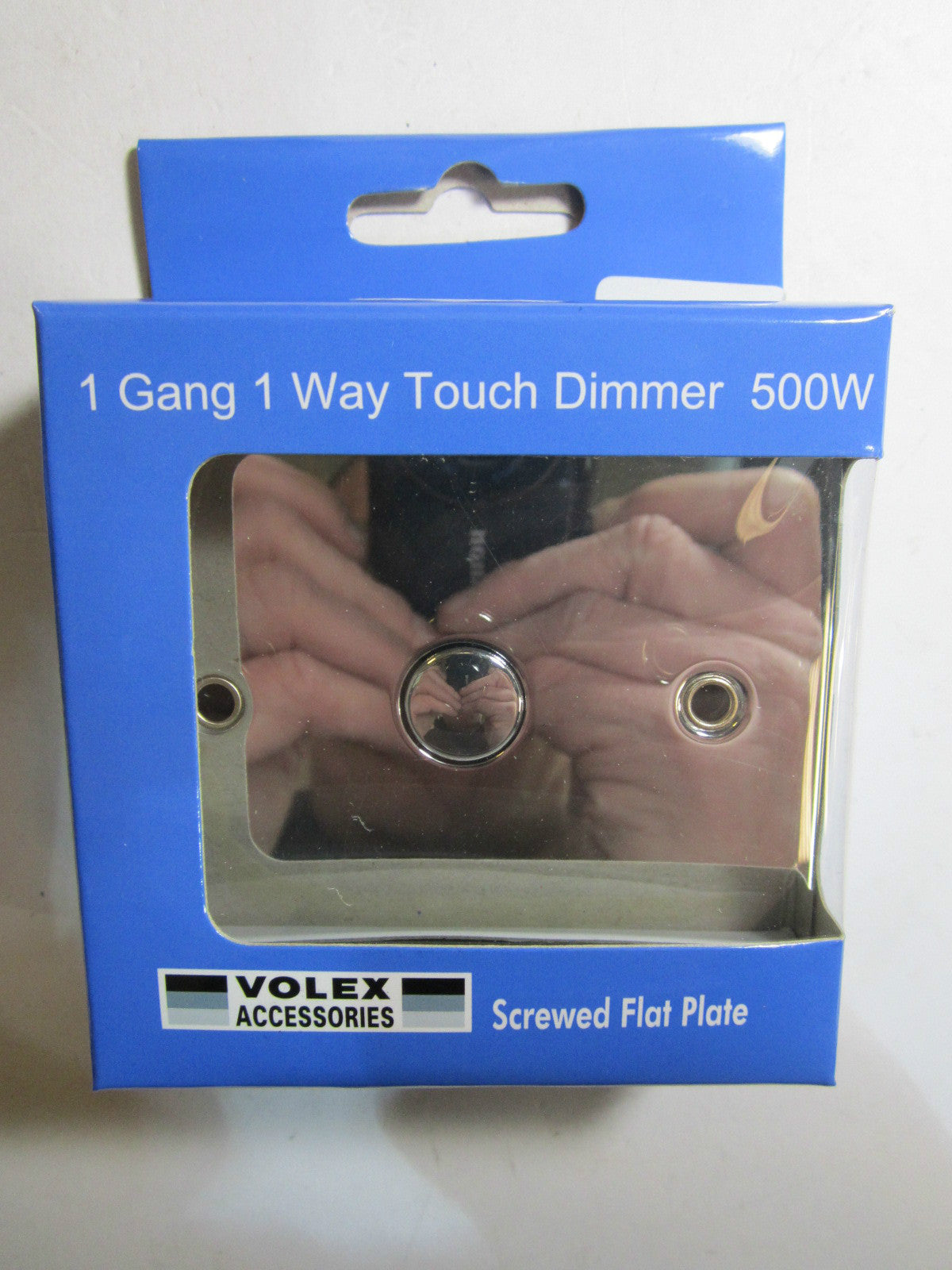 Volex 1 Gang 1 Way Touch Dimmer 500W Mains/Low Voltage Polished Chrome Flat