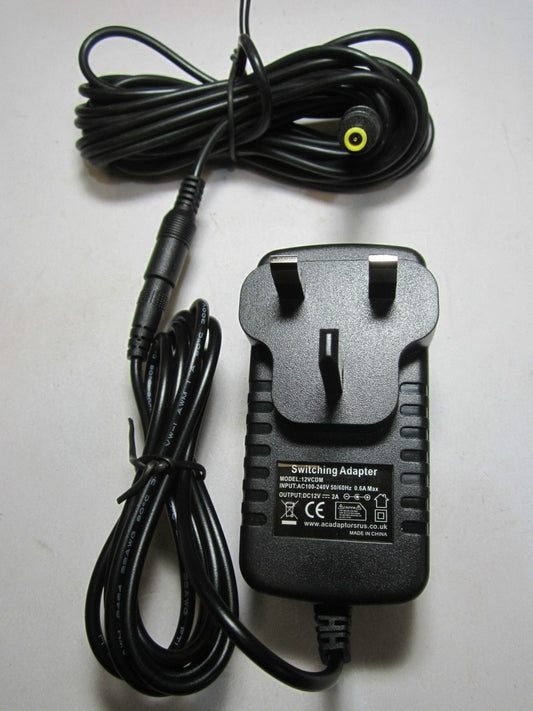 6.5M Long 12V 2A UK Mains AC-DC Switching Adaptor Power Supply 5.0mm x 3.3mm
