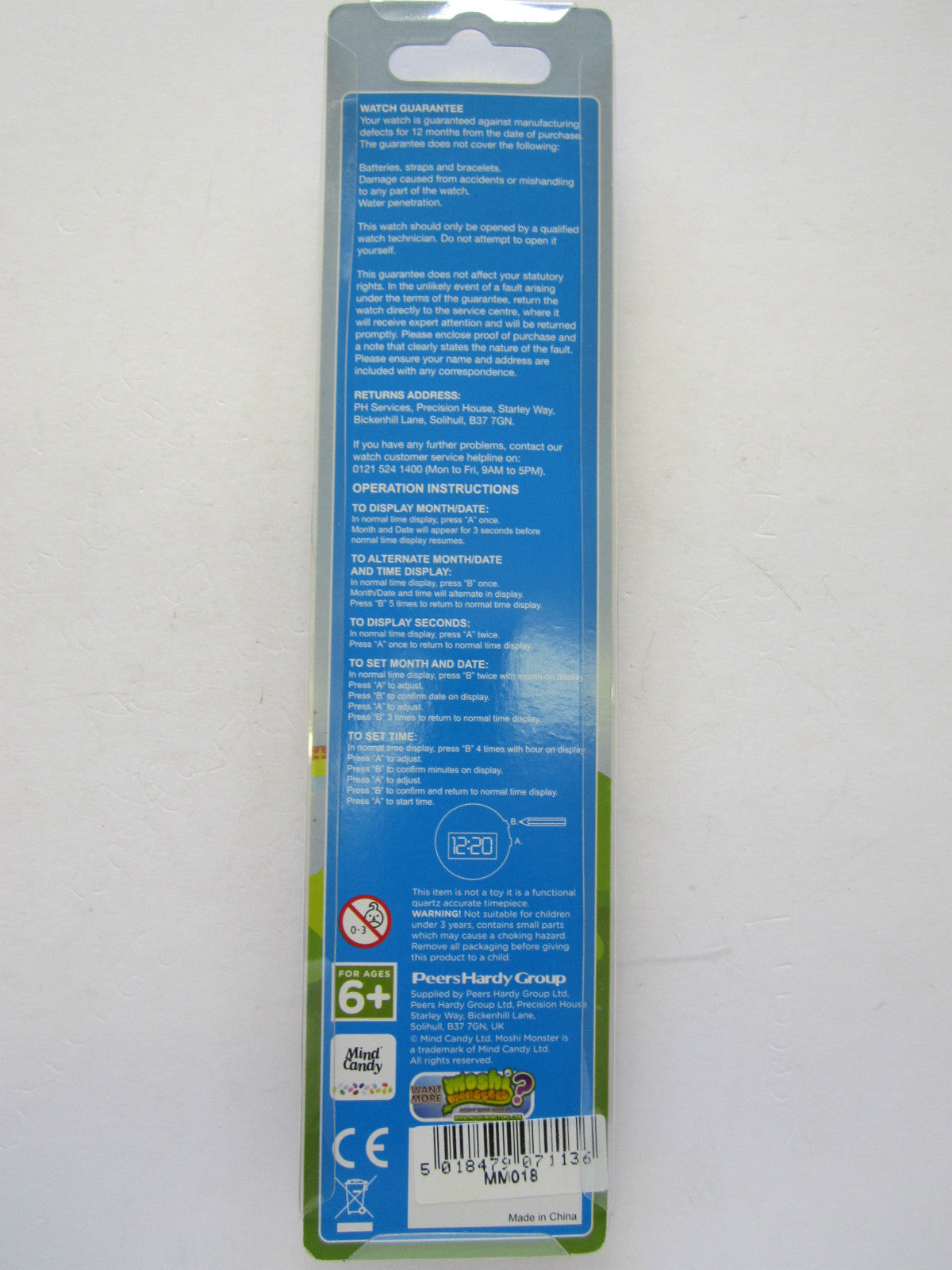Original Small/Kids/Childs/Boys Blue Moshi Monsters MM018 Digital Wrist Watch