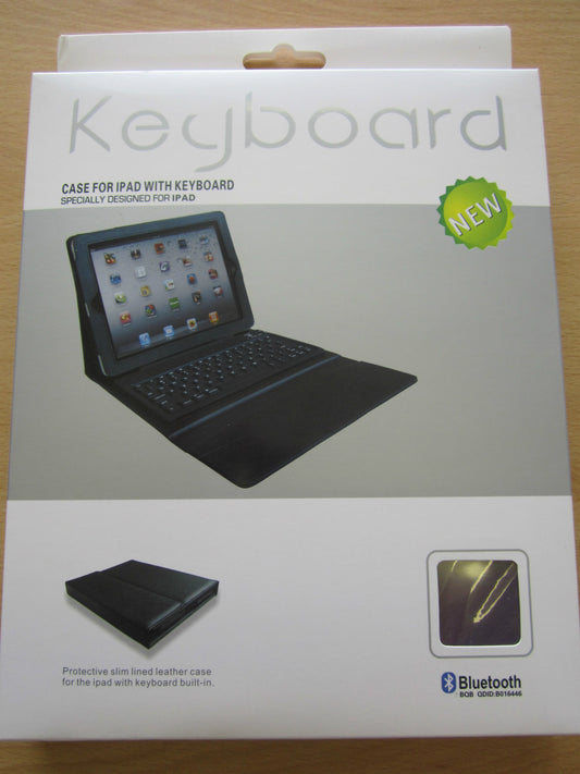 Purple Bluetooth Wireless Keyboard Leather Carry Case/Stand for Old iPad 1,2,3