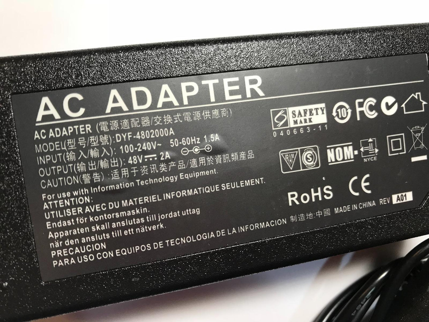 Replacement 48V 1.57A AC-DC Adaptor for D-Link EasySmart Switch DGS-1100-08P