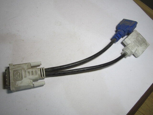 DVI Male to DVI Female & VGA Female Cable Lead Adaptor Convertor Blue/White
