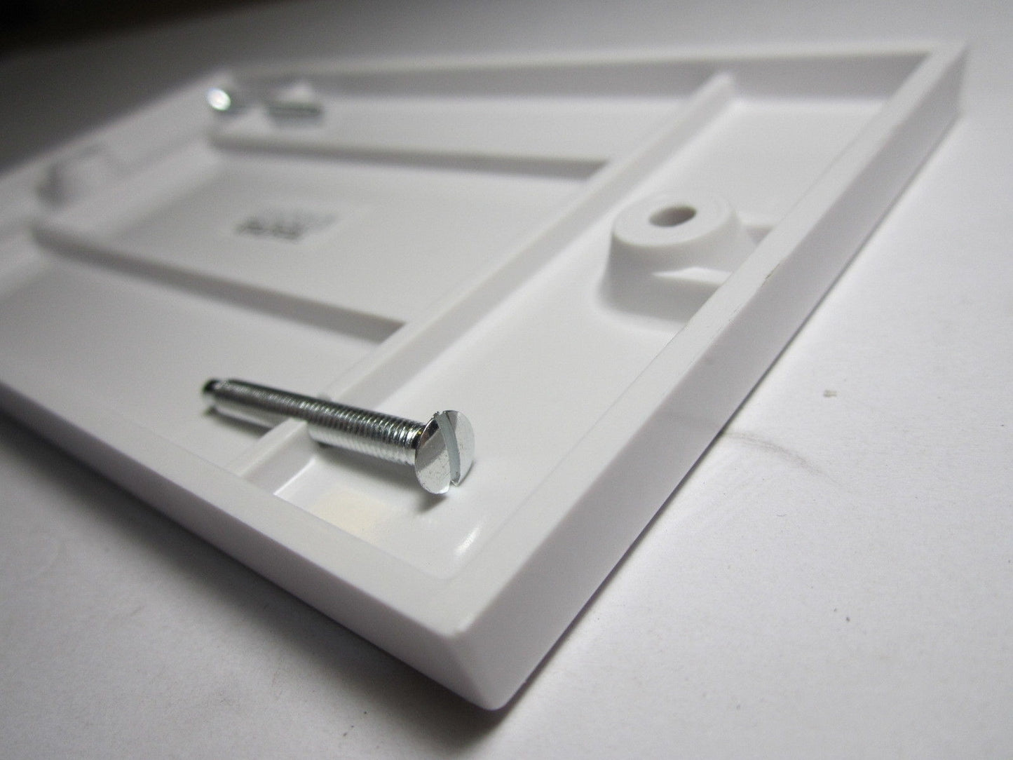 White MARBO Blanking Plate Double C0022 2 Gang with Screws