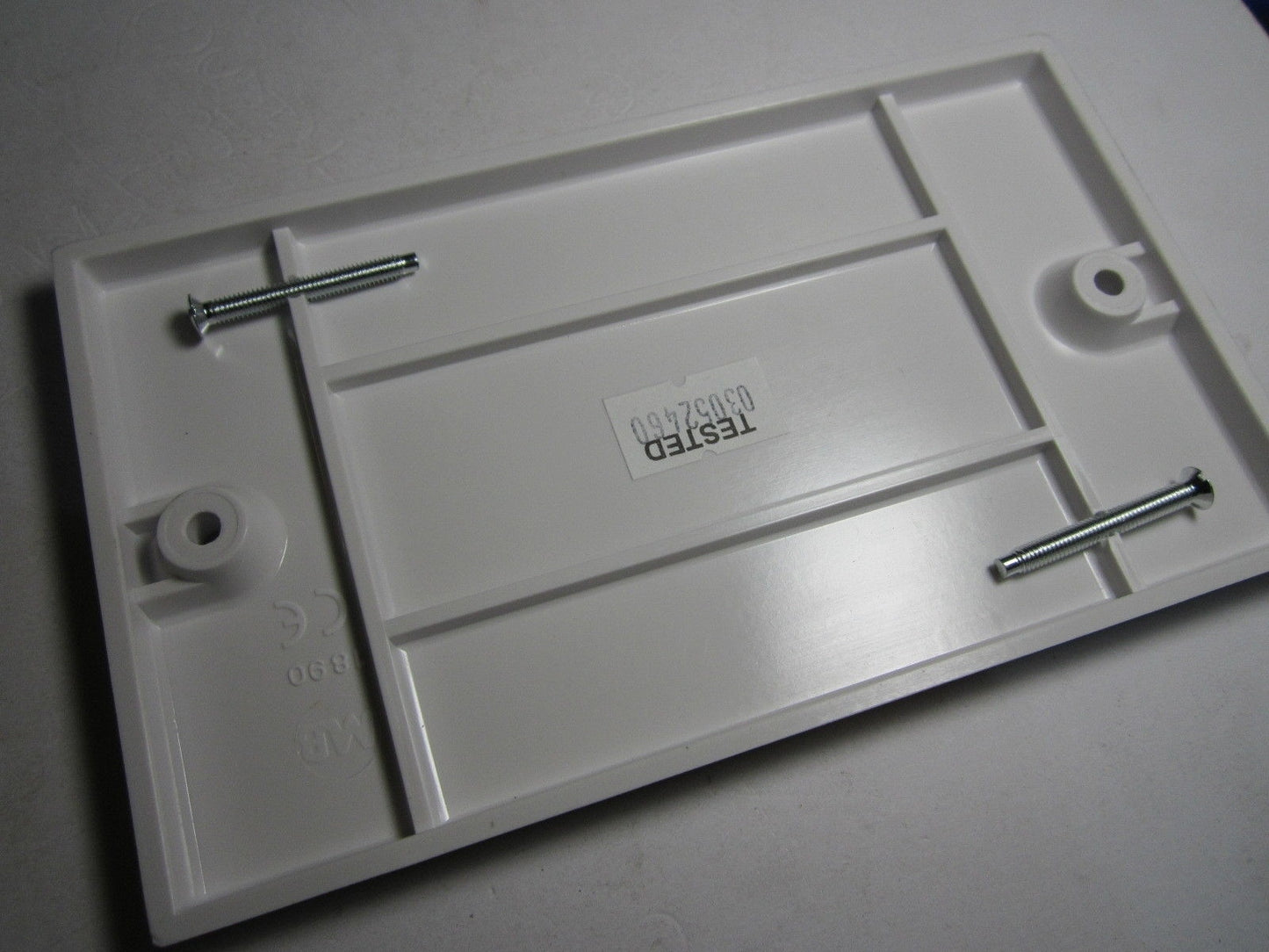 White MARBO Blanking Plate Double C0022 2 Gang with Screws