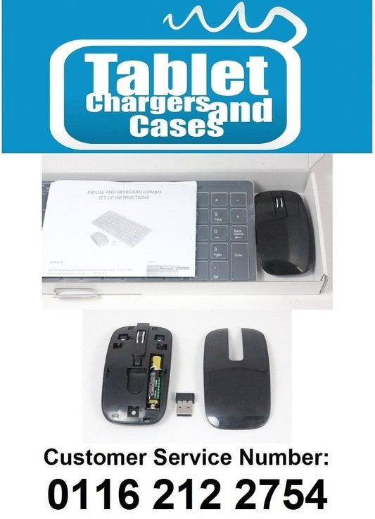 BLACK Wireless Thin Keyboard + Num Pad & Mouse for LG 42LV550T Smart TV