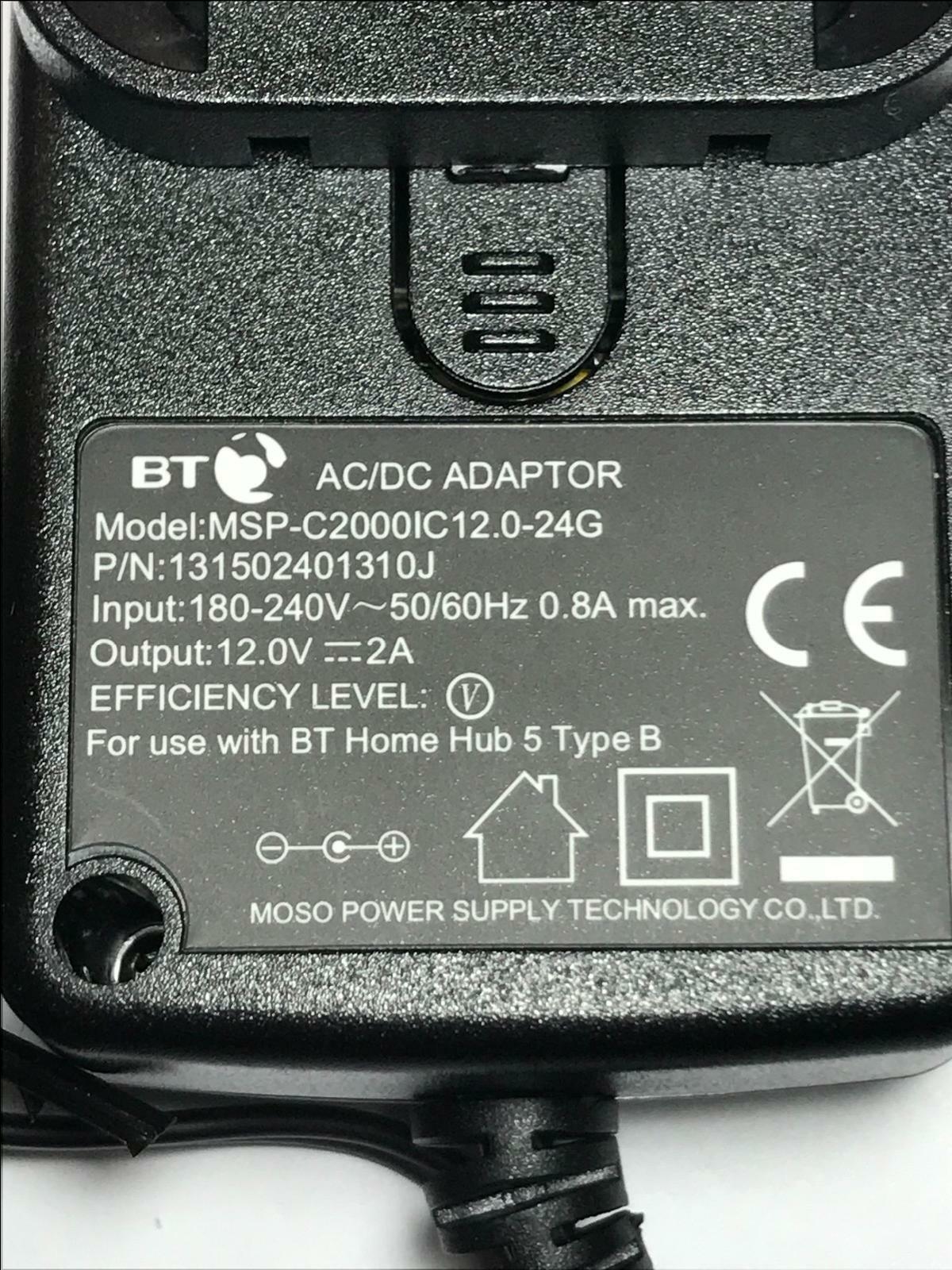 12V 2A AC-DC Adaptor Power Supply with 4.8mm / 4.75mm x 1.75mm Push on Tip