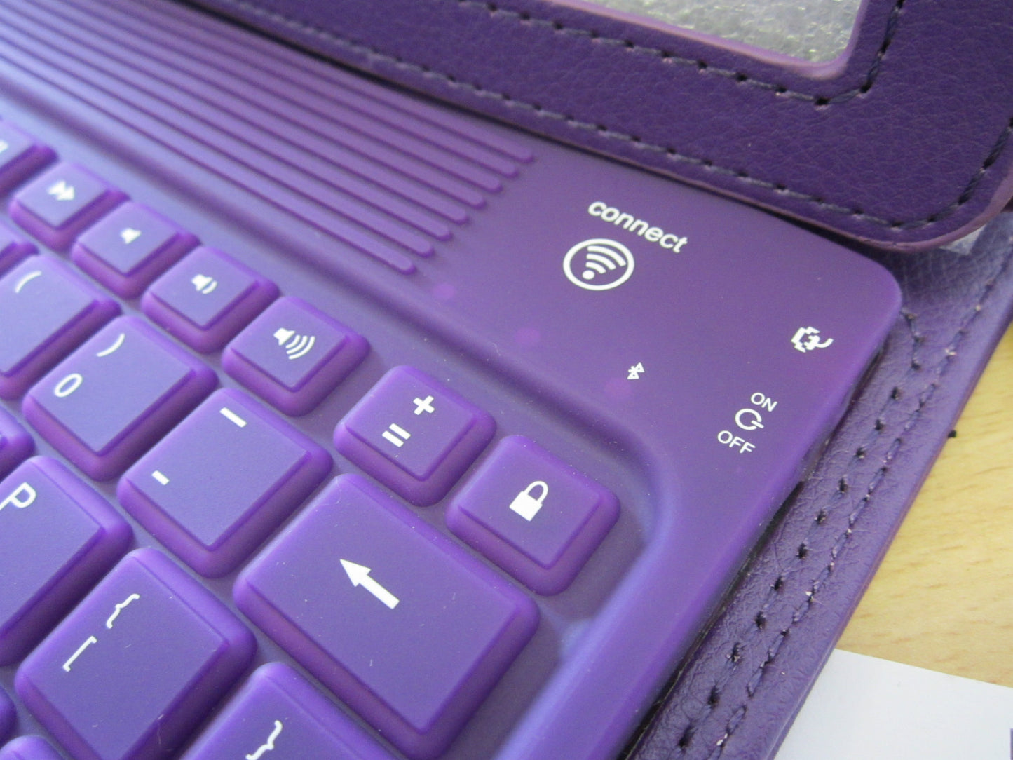 Purple Bluetooth Wireless Keyboard Leather Carry Case/Stand for Old iPad 1,2,3