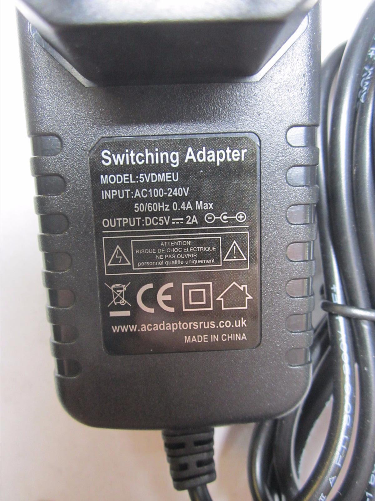 EU 5V 2A Mains AC-DC Adaptor Power Supply Charger 5.5mmx2.5mm/2.1mm 5.5x2.1/2.5