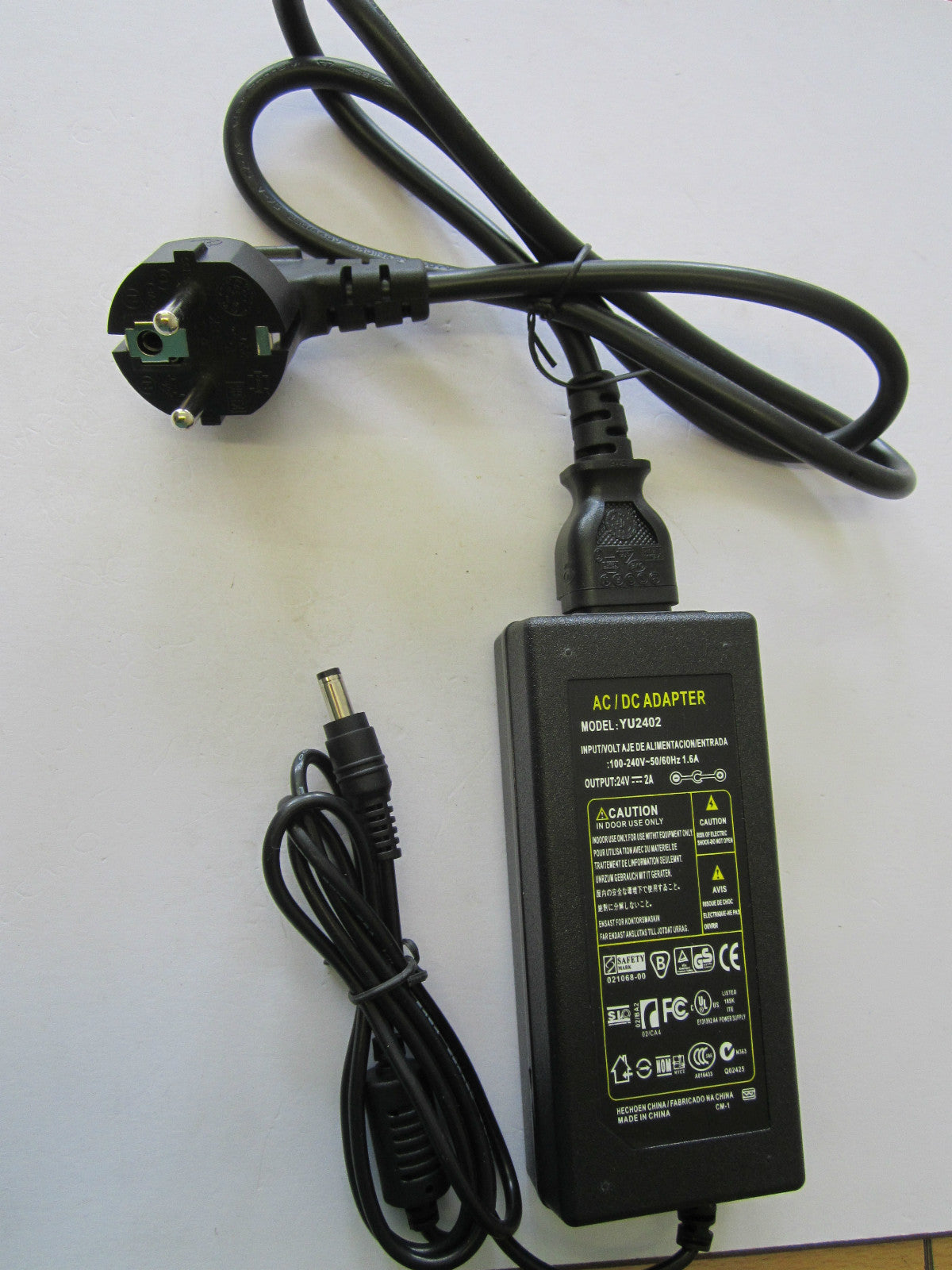 24V 2A AC-DC Switching Adapter Power Supply 5.5mm 2.1mm/2.5mm + EU Kettle Plug