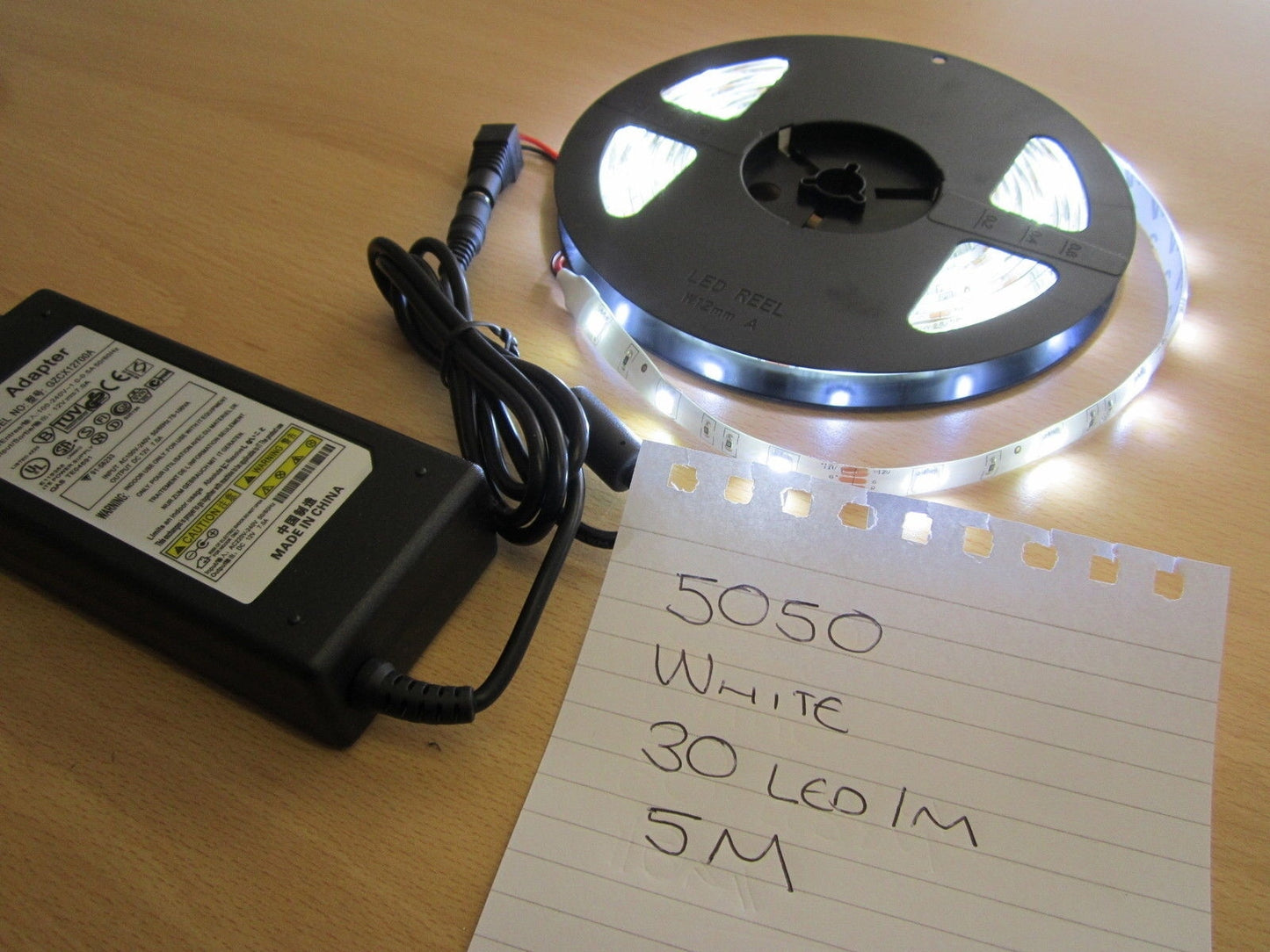 5M Waterproof Indoor/Outdoor Adhesive Bright WHITE 5050 LED Light Strip
